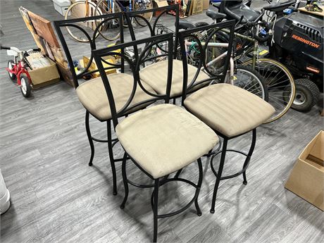4 METAL HIGH CHAIRS / STOOLS