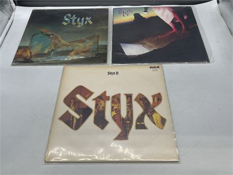 3 STYX RECORDS - EXCELLENT (E)