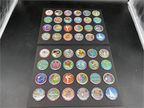 (2) 1984 OLYMPIC PIN SETS (Glued on)