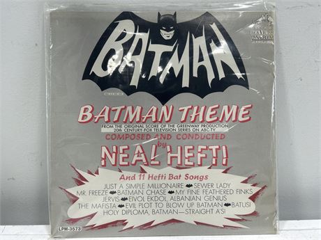 RARE BATMAN THEME RECORD BY NEAL HEFT - VG (LIGHT SCRATCHING)