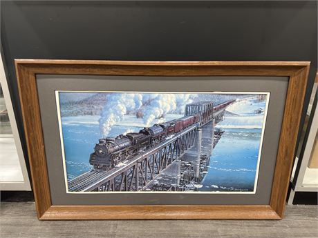FRAMED MAX JACQUIARD CP LOCOMOTIVE PRINT - NO GLASS IN FRAME - 48”x23”
