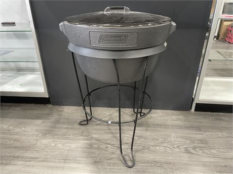 COLEMAN COOLER ON METAL STAND