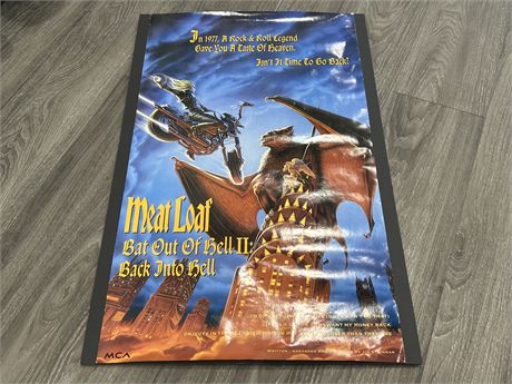 VINTAGE 1993 MEAT LOAF POSTER - BAT OUT OF HELL 2 : BACK INTO HELL