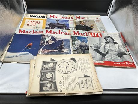 VINTAGE 1940s 5 CENT MACLEANS MAGAZINES & MORE