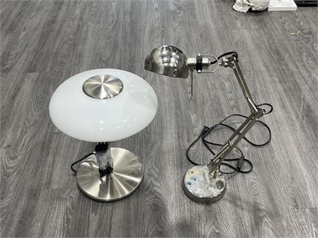 2 DESK LAMPS - 15” & 20” TALL