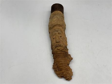 NATIVE WOODEN CARVING OF AN ELDER FROM HALFMOON BAY 10” LONG