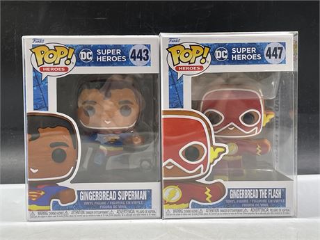 DC SUPER HEROES GINGERBREAD SUPERMAN & GINGERBREAD THE FLASH FUNKO POPS