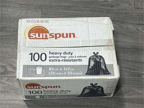 NEW SUBSPUN HEAVY DUTY GARBAGE BAGS (100)