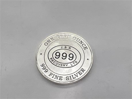 1 OZ 999 FINE SILVER JBR RECOVERY COIN
