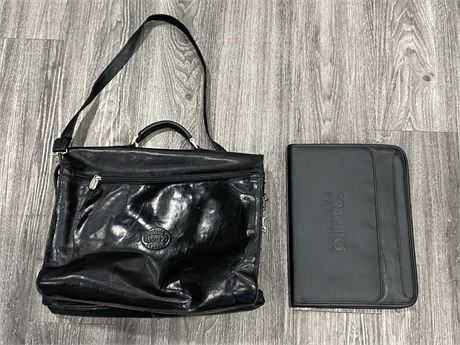 ROOTS LEATHER BAG + NOTEPAD