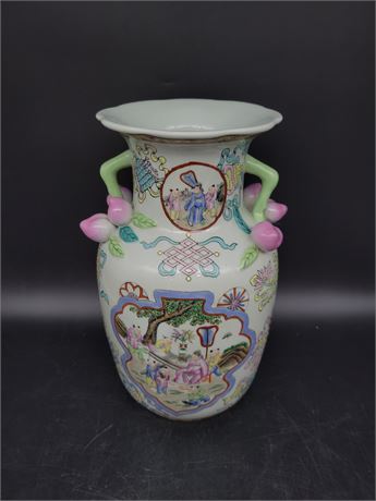 CHINESE FAMILLE ROSE VASE (14"tall)