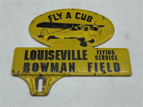 RARE LICENSE PLATE TOPPER - FLY A CUB (6.5”X6”)