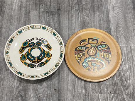 2 BEAUTIFUL PIECES OF FIRST NATIONS ART (14”)