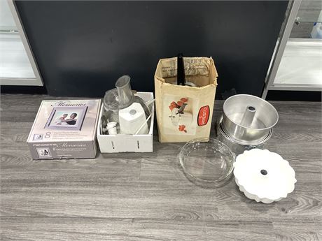 VINTAGE FOOD PROCESSOR / COOKING PANS & DISHES & MORE