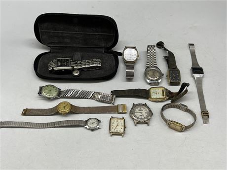 LOT OF MISC MENS WATCHES - VINTAGE & MODERN