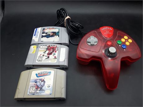 COLLECTION OF N64 GAMES / CONTROLLER