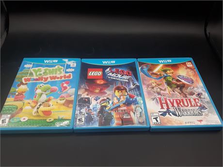 WII-U COLLECTION OF THREE GAMES