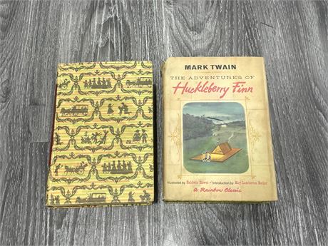 VINTAGE HUCKLEBERRY FIN / LITTLE WOMEN HARD COVER BOOKS