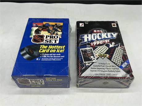 SEALED 1990/91 NHL UD BOX & 1990 PRO SET BOX