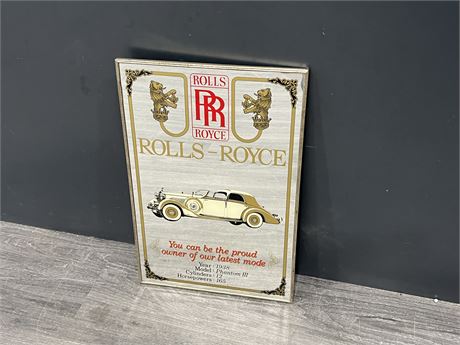 ROLLS ROYCE MIRRORED ADVERT - 18”x12”