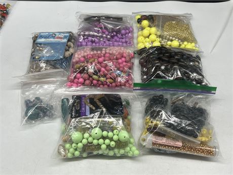 LARGE LOT OF BEADS, JEWELRY CRAFT ITEMS