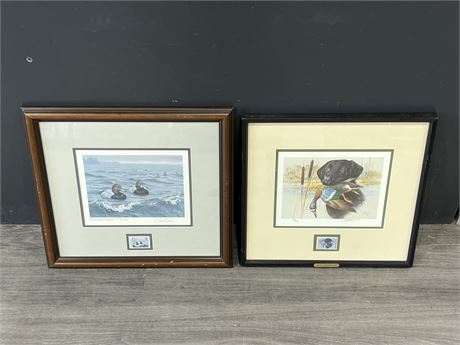 2 DUCKS UNLIMITED NUMBERED PRINTS (18”x17”)