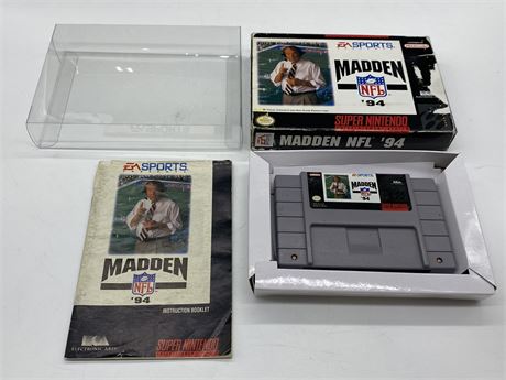 MADDEN NFL ‘94 - SNES COMPLETE W/BOX & MANUAL