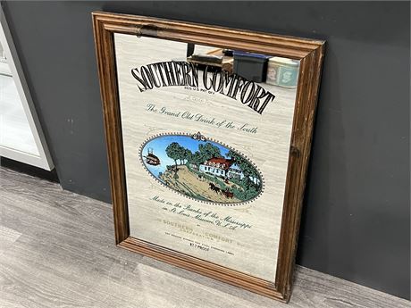 FRAMED SOUTHERN COMFORT MIRRORED AD (21”x27”)