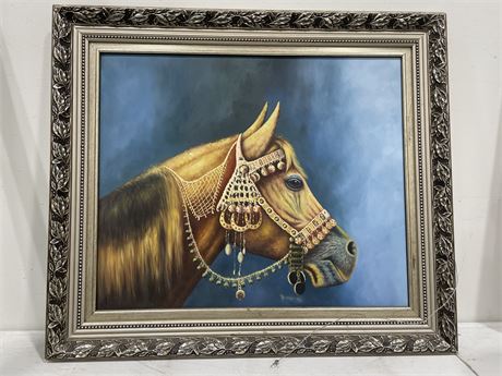 OIL ON CANVAS HORSE PAINTING (29”x26”)