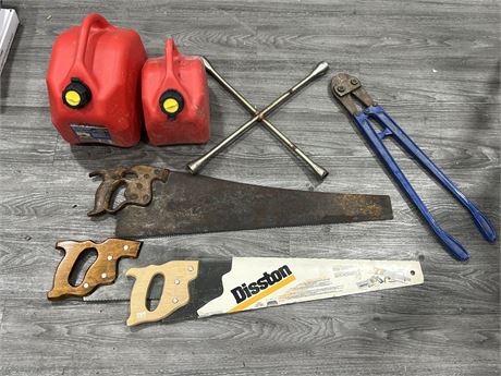 LOT OF MISC TOOLS INCLUDING BOLT CUTTERS