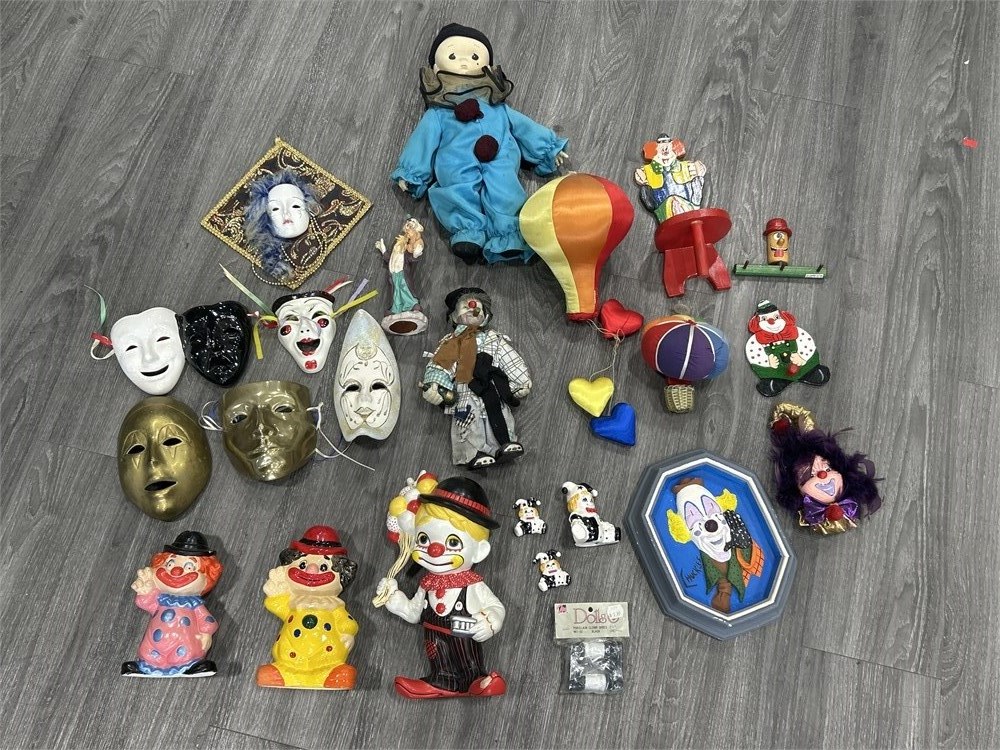 Urban Auctions VINTAGE CLOWN MASK COLLECTION urban-auctions-vintage-clown-mask-collection
