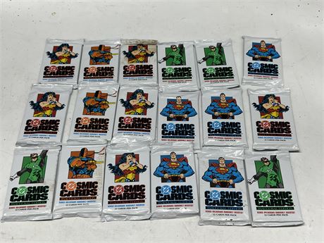 18 SEALED DC COSMIC CARDS (1991)