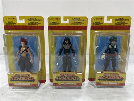 3 FUNIMATION FIGURES IN PACKAGE (9” tall package)