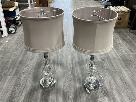 PAIR OF TABLE LAMPS - WORK (28” tall)