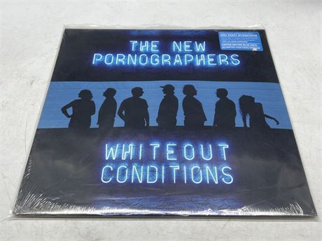 SEALED - THE NEW PORNOGRAPHERS - WHITE OUT CONDITIONS BLUE VINYL