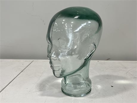 GLASS HUMAN HEAD (12” tall)