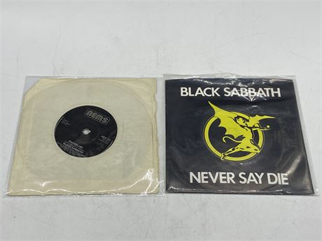 2 RARE BLACK SABBATH 45 RPMs - VG+