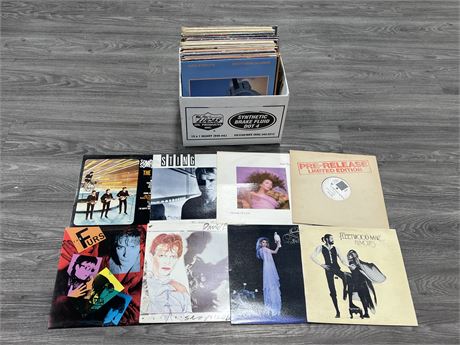 BOX OF GREAT TITLE RECORDS - CONDITION VARIES - SOME MAY HAVE WARPING