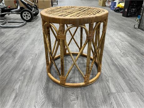 RATTAN SIDE TABLE 17”x18”