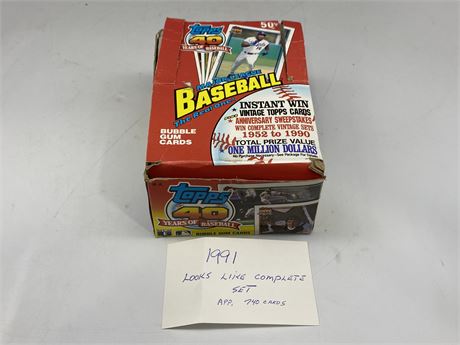 1991 TOPPS MLB CARD BOX - POSSIBLE FULL SET