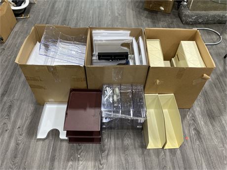3 LARGE BOXES OF OFFICE SUPPLIES