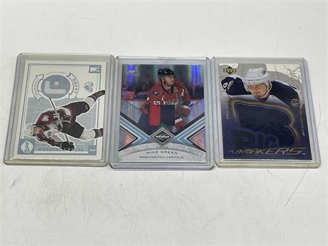 3 NHL JERSEY CARDS