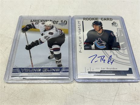 LUC BOURDON NUMBERED ON CARD AUTO + YOUNG GUN CARD