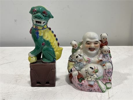 2 VINTAGE CHINESE FIGURES (Tallest is 8.5”)