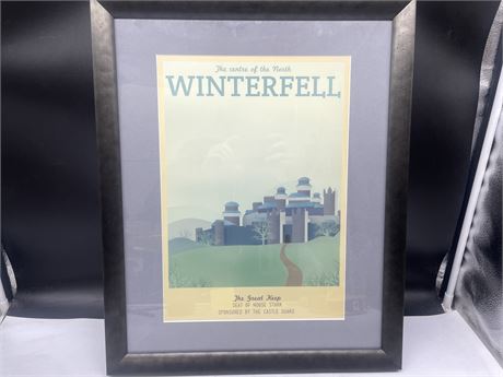 WINTERFELL LITHOGRAPH FRAMED POSTER 18”x22”