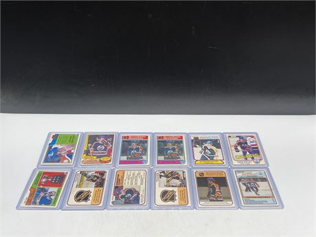 (12) 1980’s WAYNE GRETZKY CARDS - 3RD YEAR & ECT