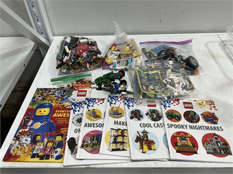 LOT OF MISC LEGO & BOOKS