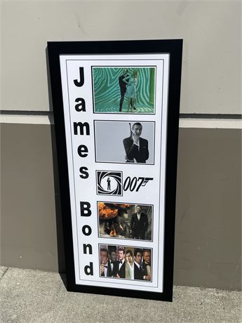 JAMES BOND PICTURE IN A CLEAN FRAME - NEW CONDITION - 43”x19”