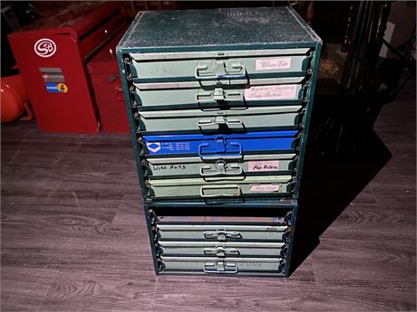 2 PARTS STORAGE BOXES FULL OF TOOLS / PARTS
