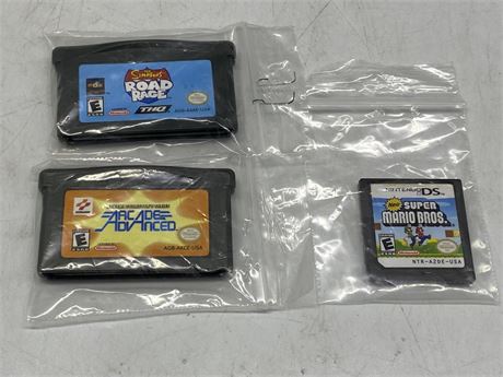 2 GBA GAMES & NEW SUPER MARIO BROS DS (CARTRIDGES ONLY)